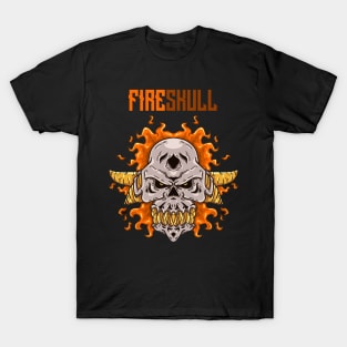 Fire skull illustration T-Shirt